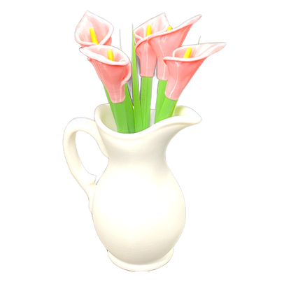 Flower pens in vase with leaf bookmarks